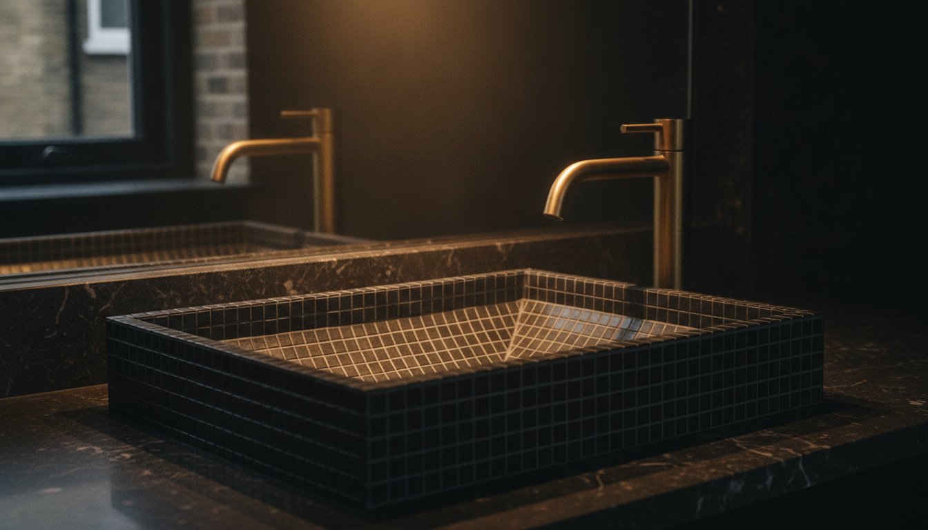 The Art of the Hand Tiled Vessel Basin. A Study in Texture.