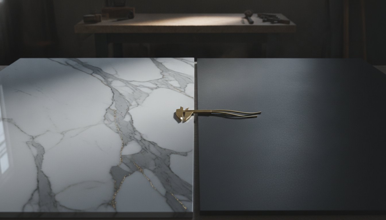 Custom Porcelain vs Marble Slabs. An Artisan Guide to Material Selection.