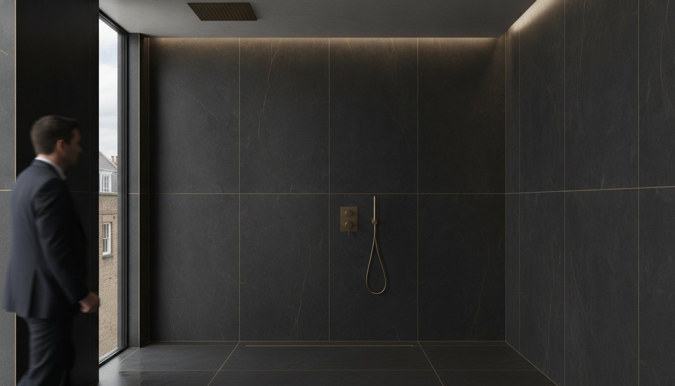 Custom Porcelain Wet Room Slabs. The Architect’s Guide to Seamless Surfaces.